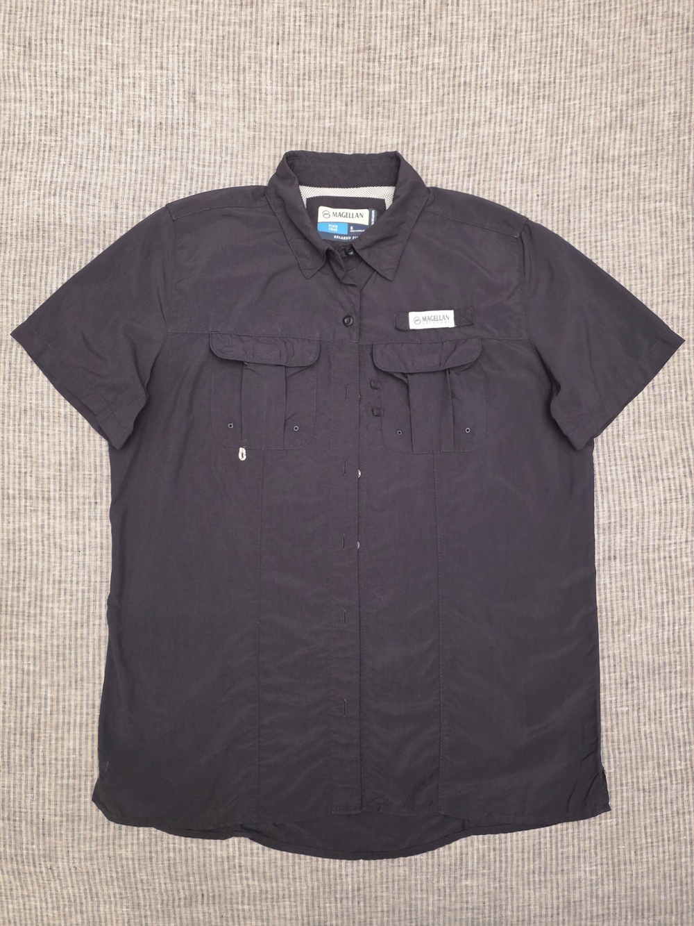 Magellan Outdoors Women's Short Sleeve Fishing Shirt - Black In Size S Small